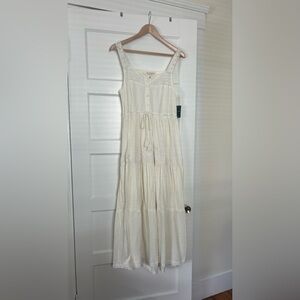 Lucky Brand Lace Tiered Knit Maxi Dress